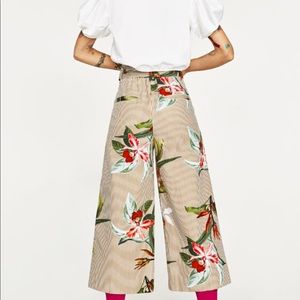 Zara tropical striped culottes
